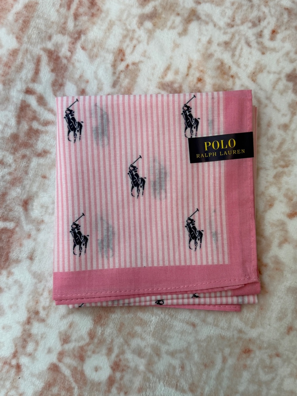 Light Pink and white Polo Ralph Lauren handkerchief/mini scarf